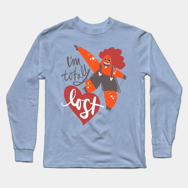 Aimless Totally Lost Monster: Weird Funny Ironic Clown Long Sleeve T-Shirt by Tessa McSorley